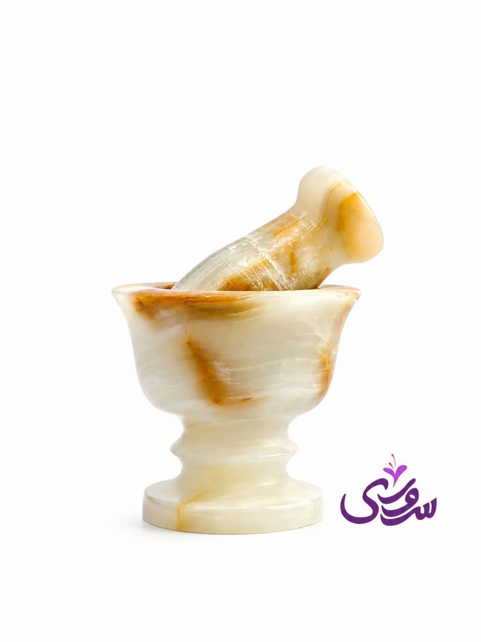 هاون سنگی پایه‌دار ۸×۸